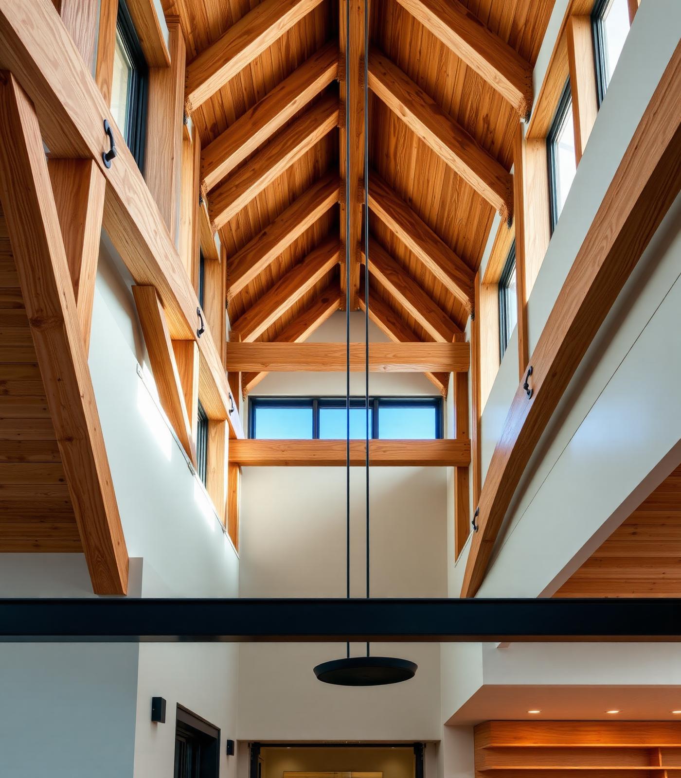 Timber frame architectural detail